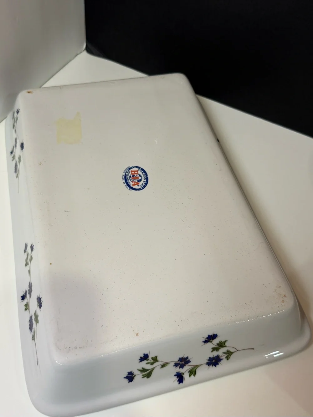 BIA Cordon Bleu Blue Floral Baker – 13x9, White Porcelain, Like New Preloved Con